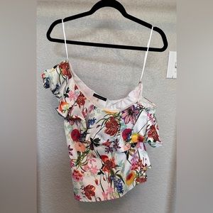 Floral One shoulder top size small